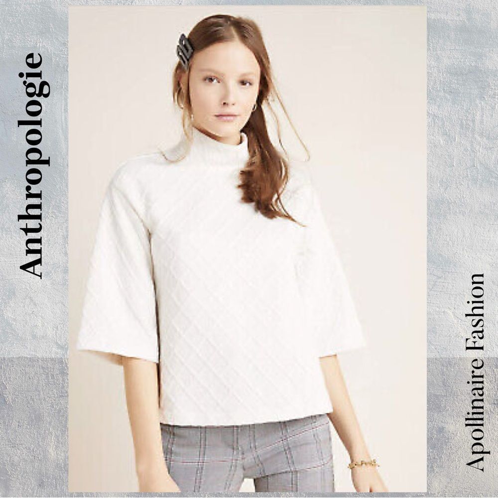Anthropologie By Sunday In Brooklyn Mollie Ivory White Quilted Women's Top NWT